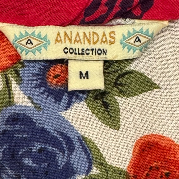 ANANDAS Collection Festive Patchwork  Tunic Multicolor Tassel dress M - Picture 4 of 9